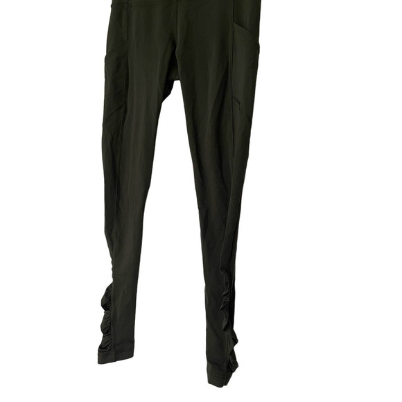 Lululemon Speed Tight IV Leggings Ruched Ankle Army Forest Green Size 6 - Picture 3 of 6